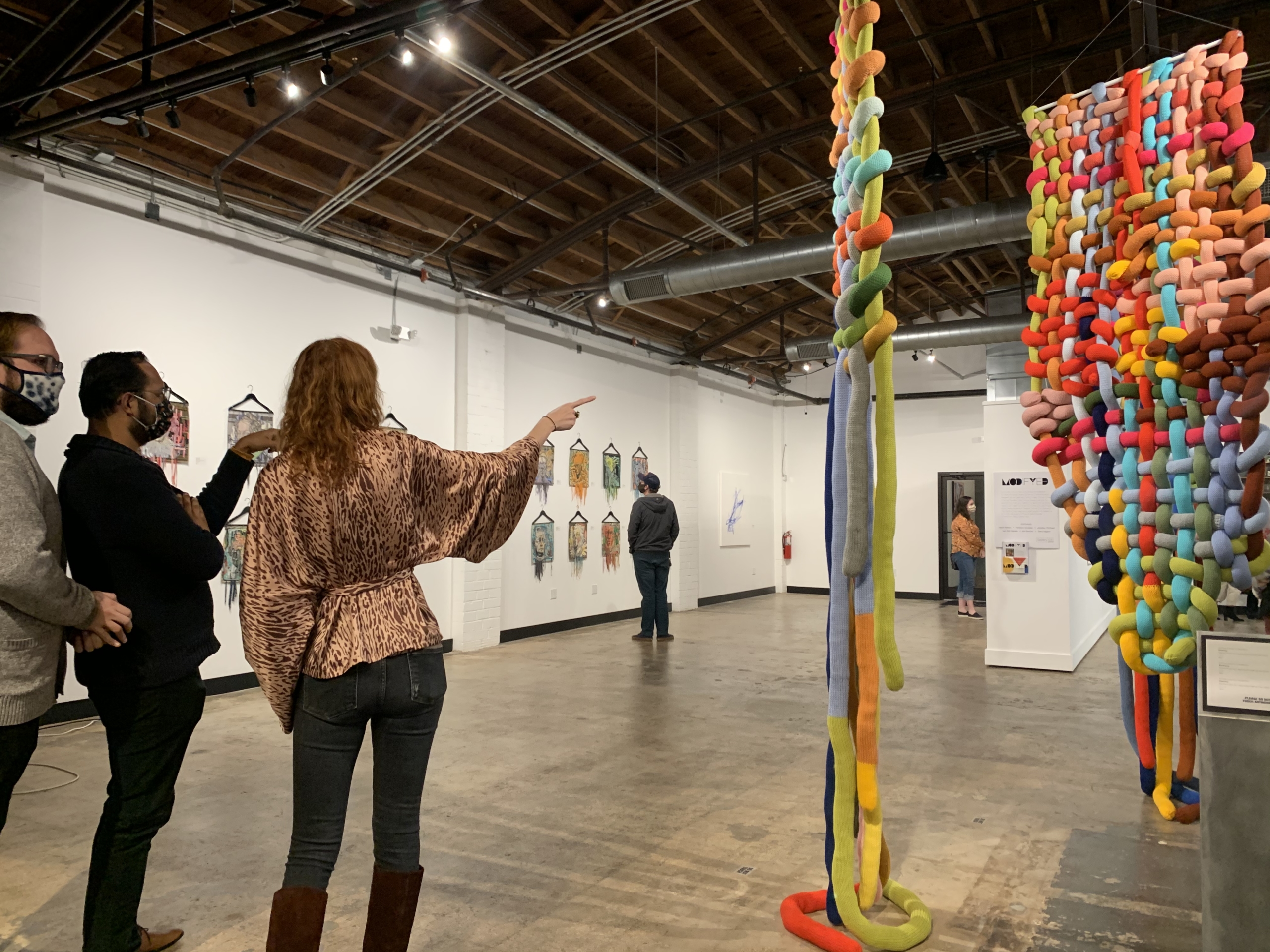 Sharon Dowell curating textile art Modified Exhibition for Gallery c3 in Charlotte, NC.